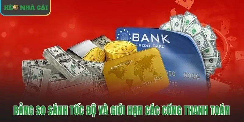 So sánh tốc độ và hạn mức của các cổng nạp tiền
