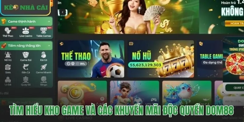 Hệ thống kho game đa dạng từ thể thao casino đến xổ số
