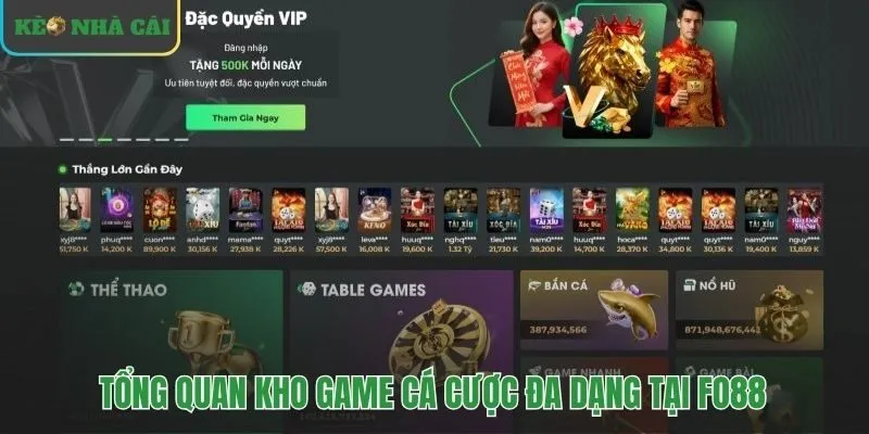 Kho sản phẩm cá cược phong phú và đẳng cấp