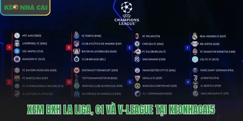 Cung cấp bảng xếp hạng La Liga C1 và V-League tốc độ cao